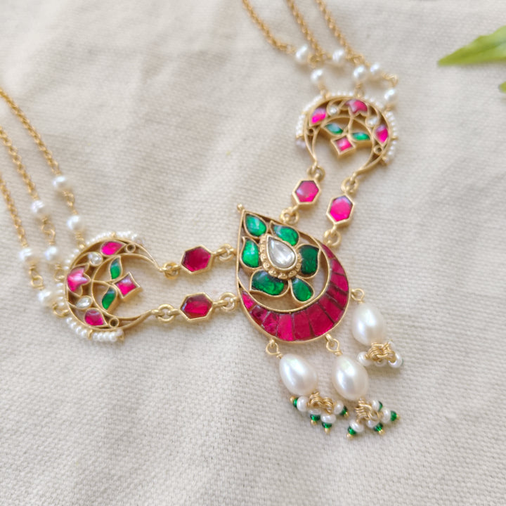 Ruby Peacock Silver Necklace