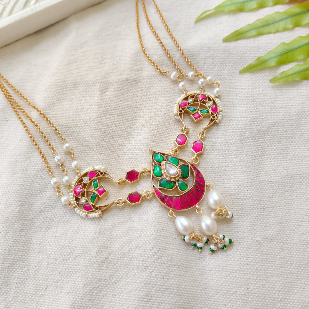 Ruby Peacock Silver Necklace