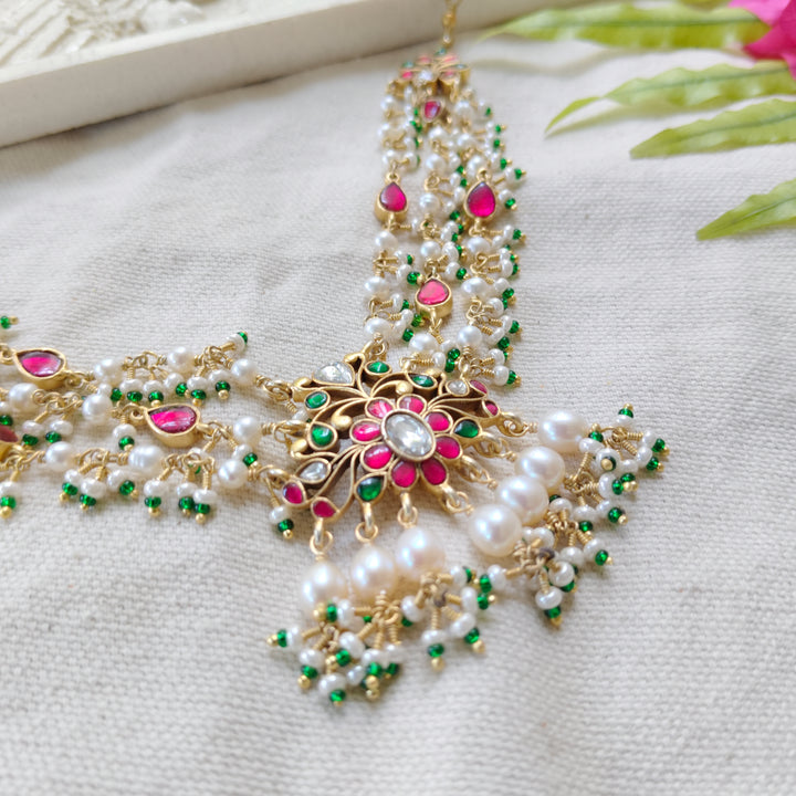 Pearl Blossom Silver Necklace