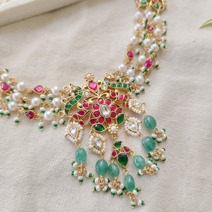 Emerald Rajwada Silver Necklace