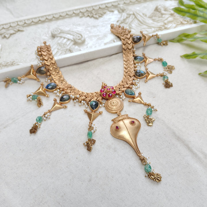 Emerald Cascade Silver Necklace