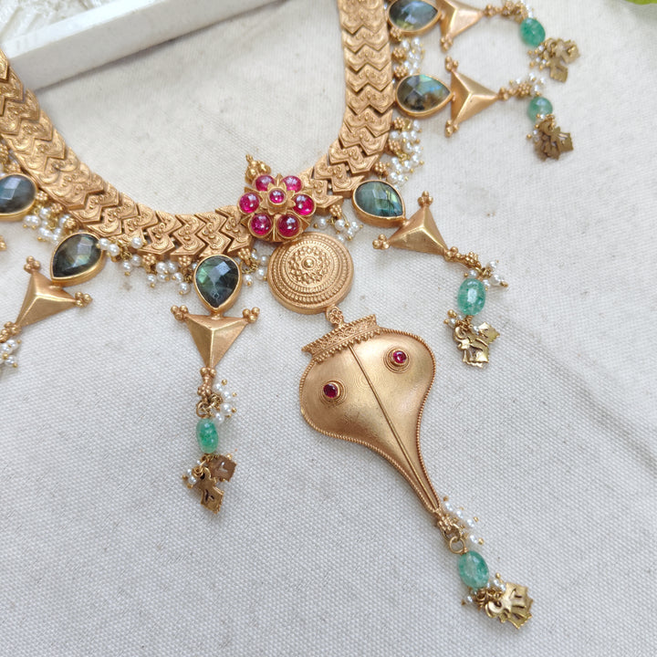 Emerald Cascade Silver Necklace