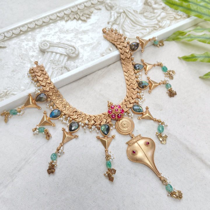 Emerald Cascade Silver Necklace