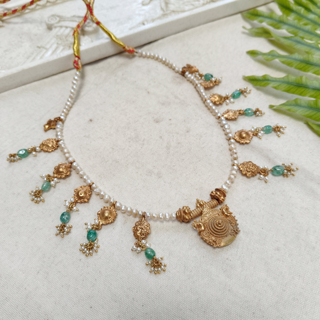 Emerald Whisper Silver Necklace