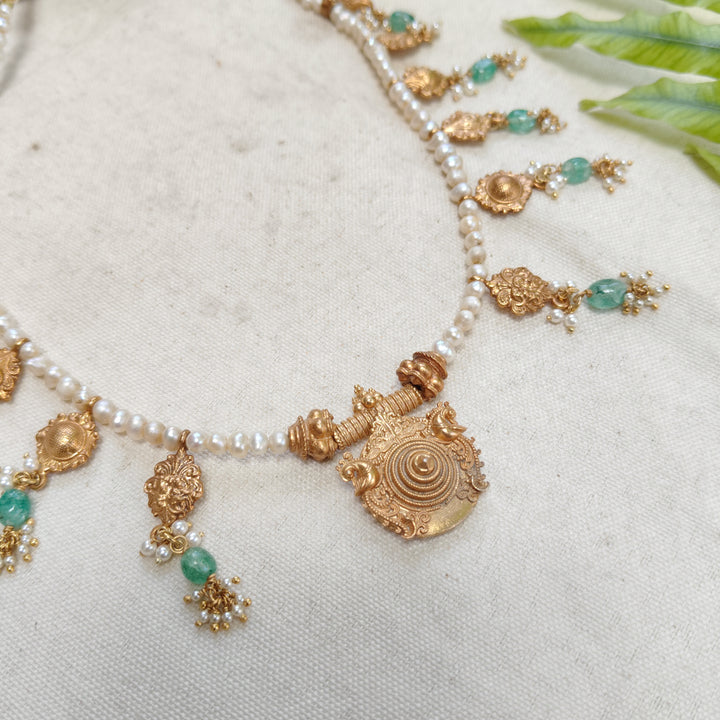 Emerald Whisper Silver Necklace