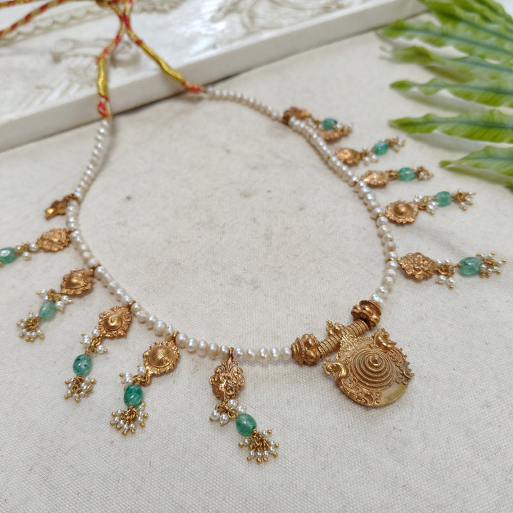 Emerald Whisper Silver Necklace