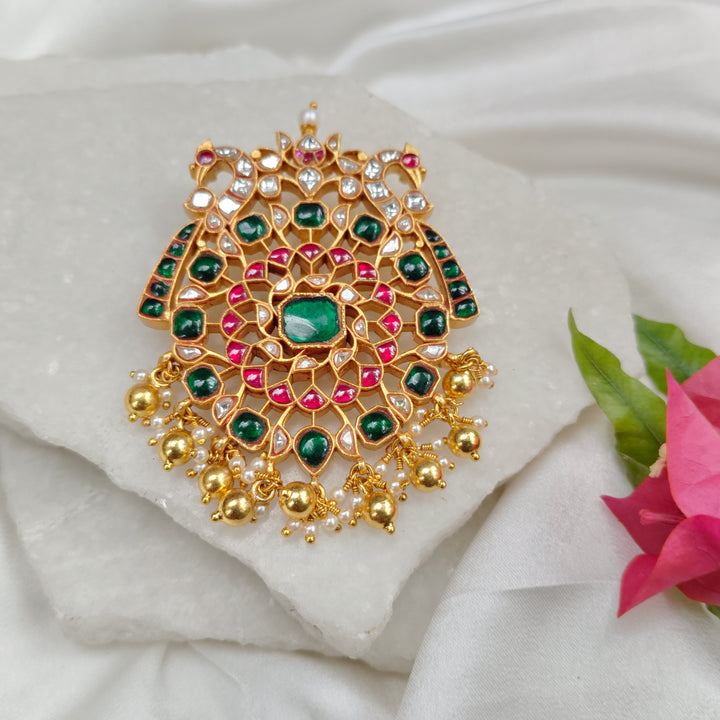Crown Kundan Pendant