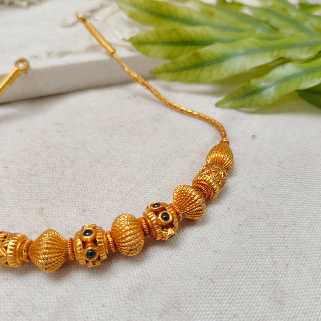 Mira Antique Silver Beaded Necklace