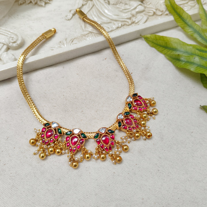 Gulabi Chandrika Drop Necklace