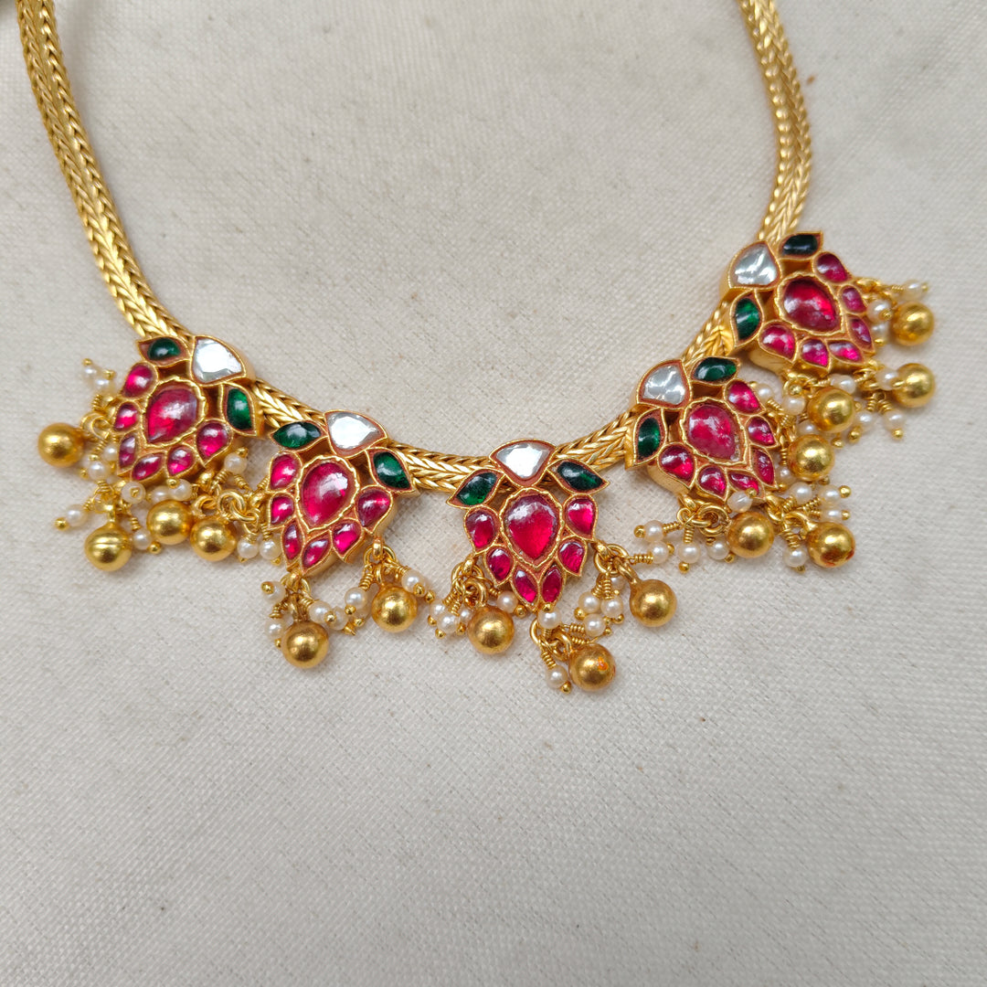 Gulabi Chandrika Drop Necklace
