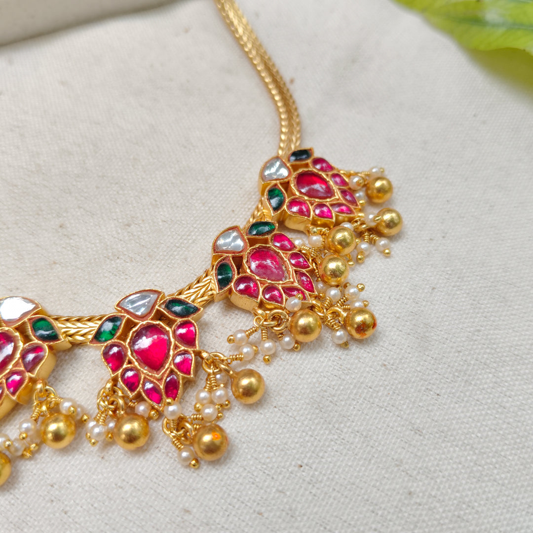 Gulabi Chandrika Drop Necklace