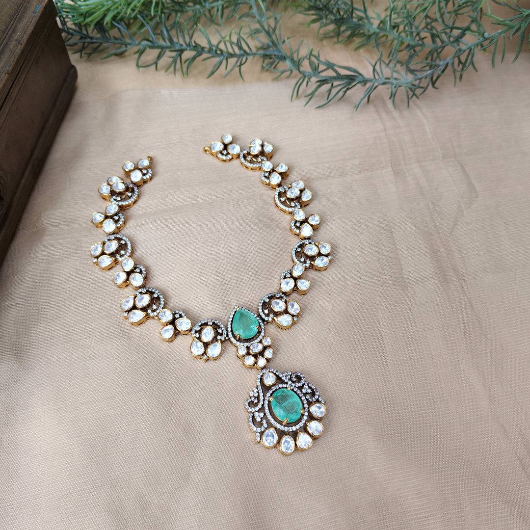 Emerald Blossom Victorian Necklace