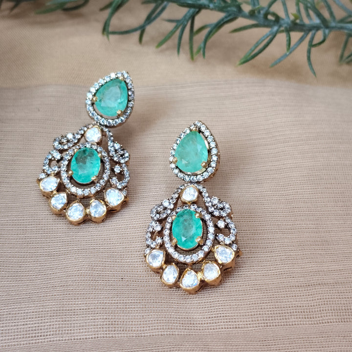 Emerald Polki Earrings