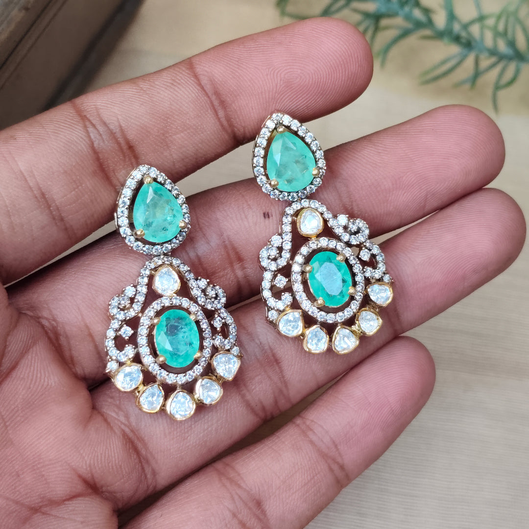 Emerald Polki Earrings