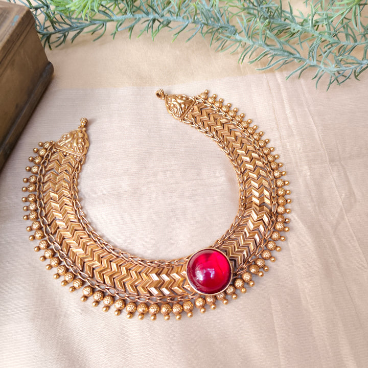 Crimson Royalty Silver Choker