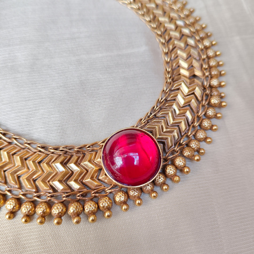 Crimson Royalty Silver Choker