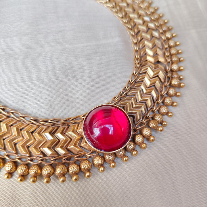 Crimson Royalty Silver Choker