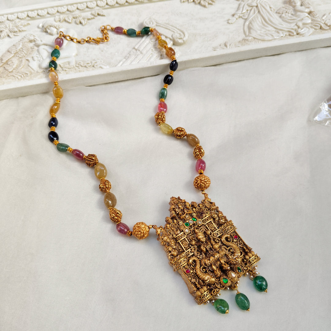 Lakshmi Temple Pendant Necklace