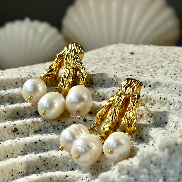 Twisted Vine Pearl Earrings