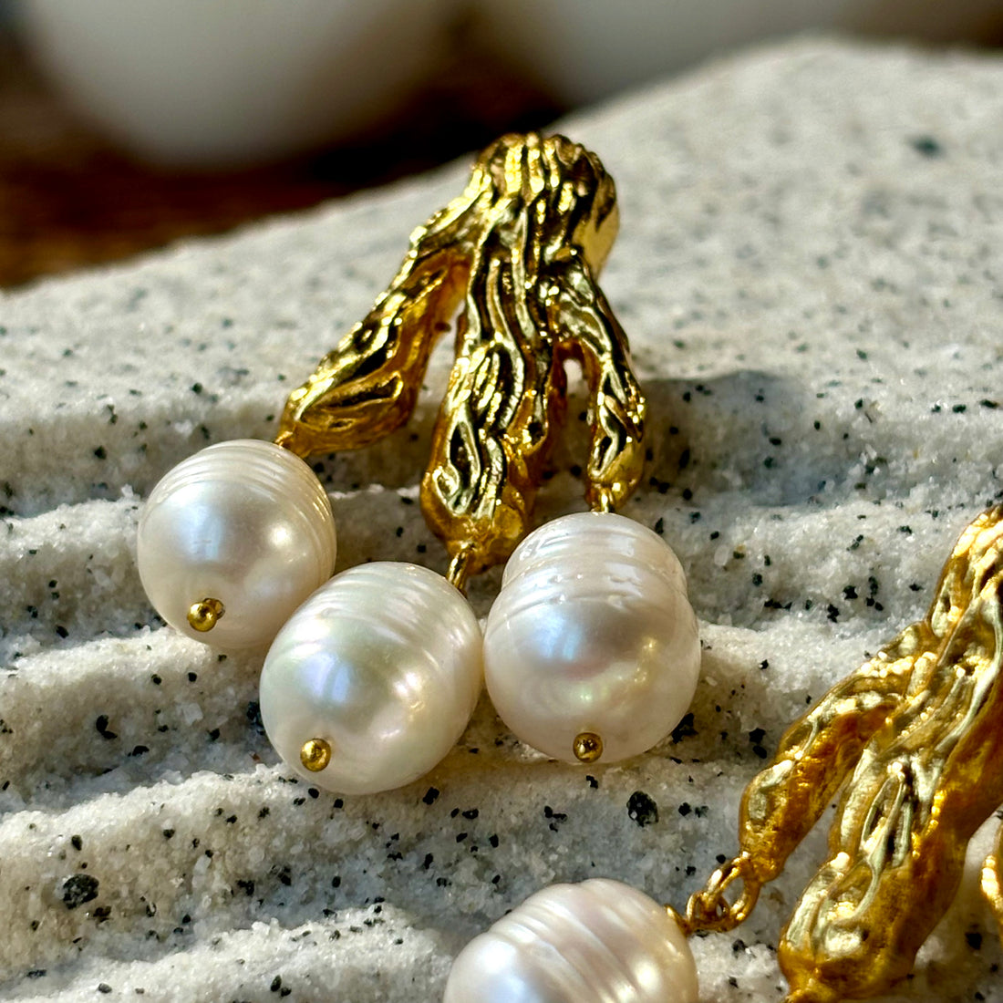 Twisted Vine Pearl Earrings