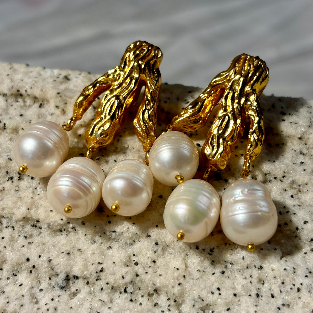 Twisted Vine Pearl Earrings