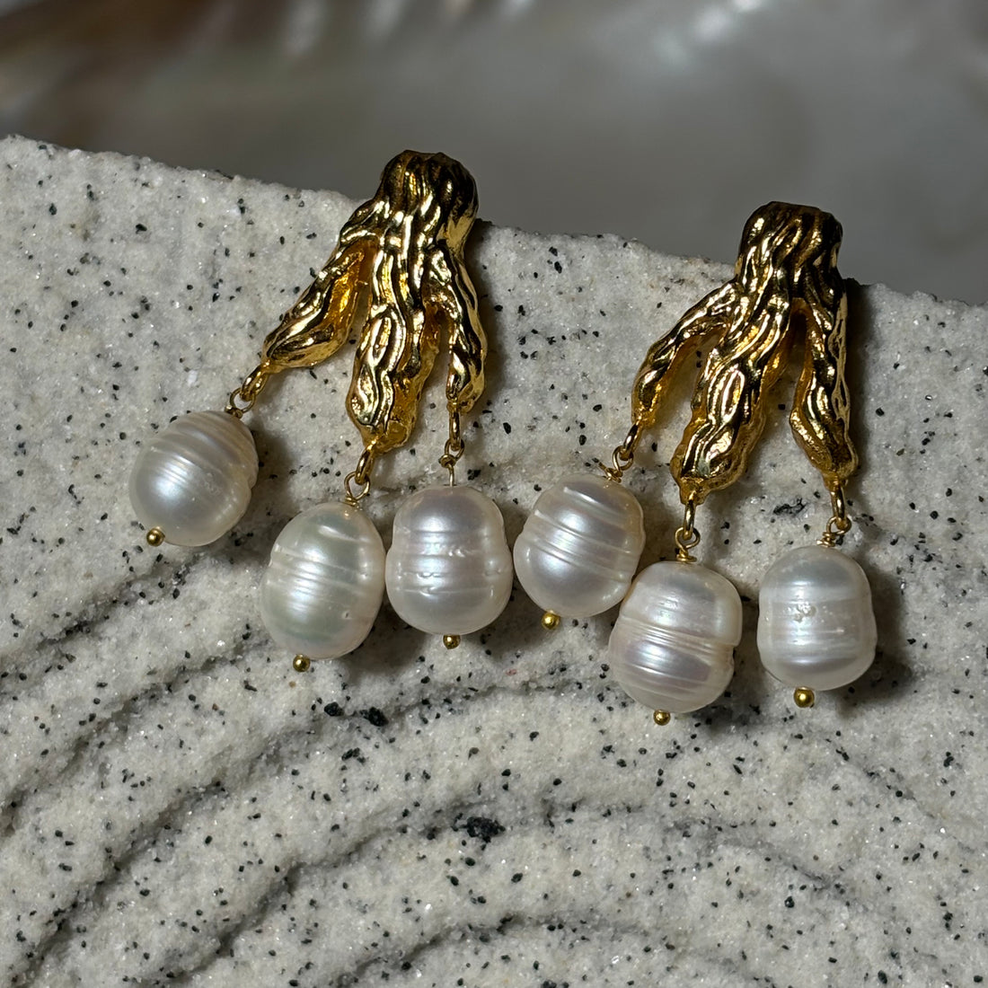 Twisted Vine Pearl Earrings