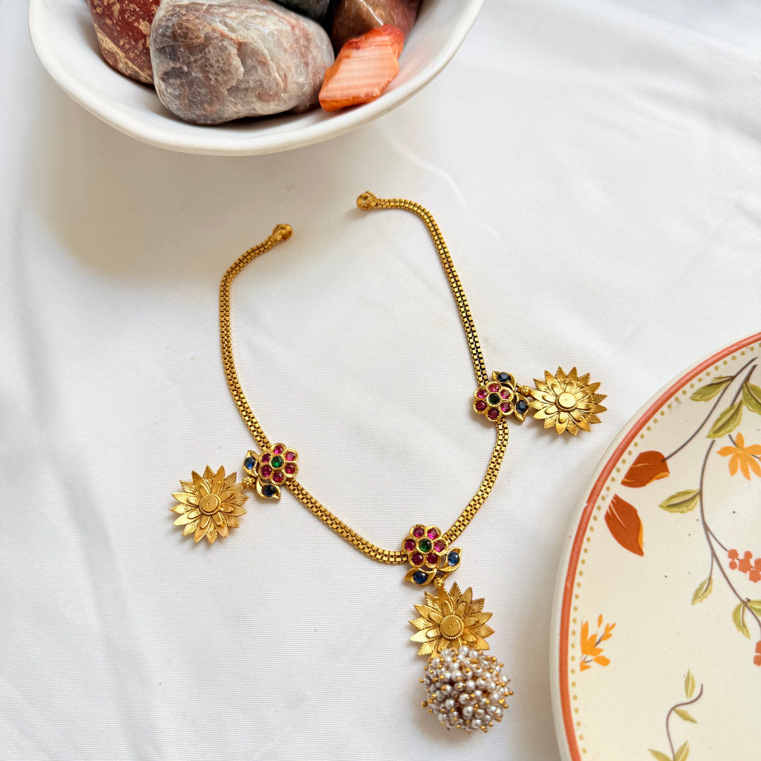 Chaitra Silver Necklace