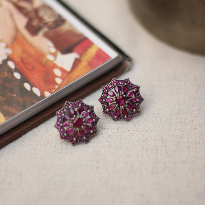 Ruby Radiance Stud Earrings