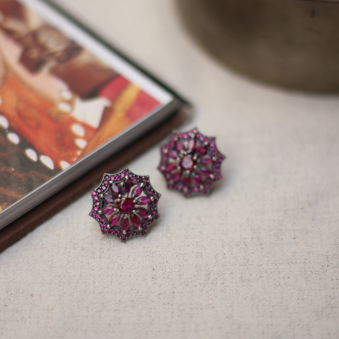 Ruby Radiance Stud Earrings