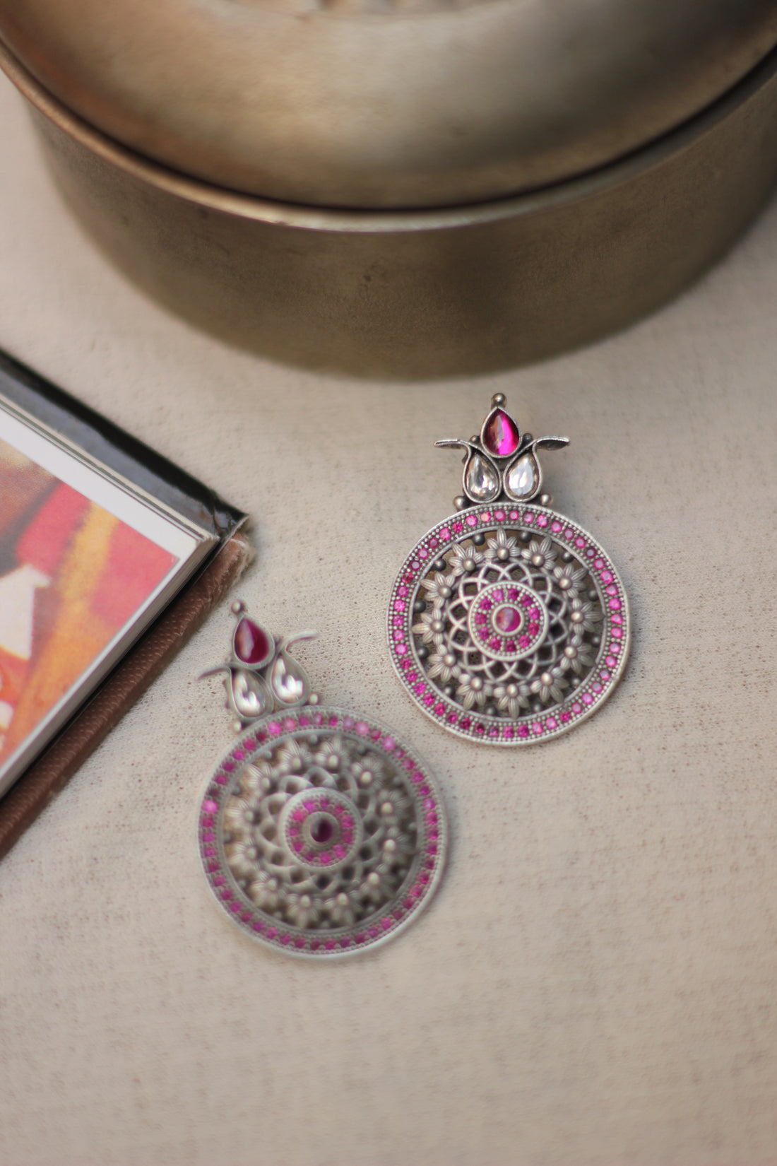 Crimson Mandala Earrings