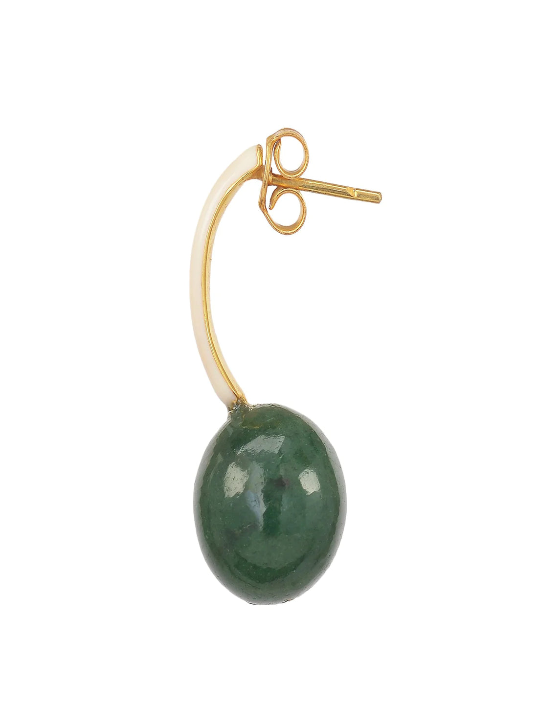 Aventurine Enamel Ball Earrings