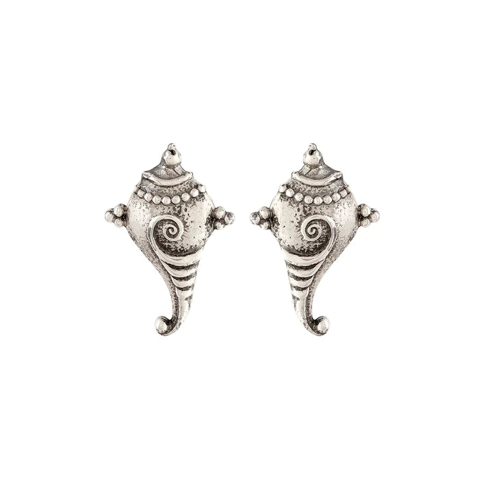 Shankha Silver Earrings