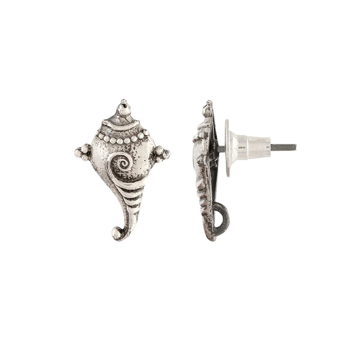 Shankha Silver Earrings