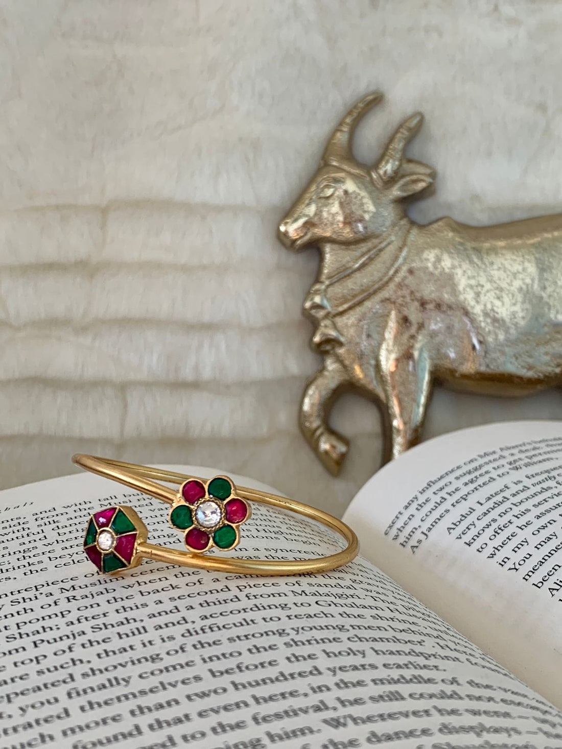 Green and Red Floral Kada