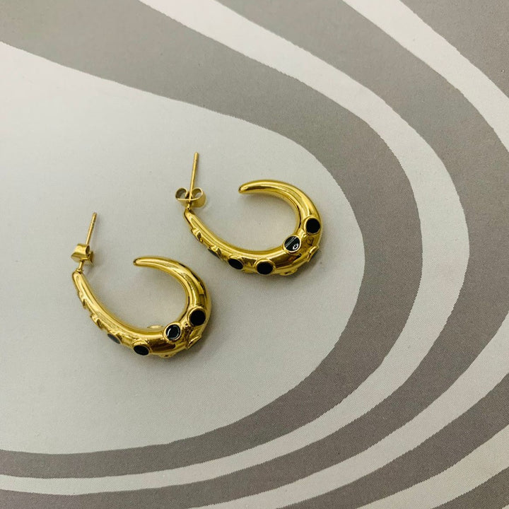 Cascade Brass Hoops Earrings