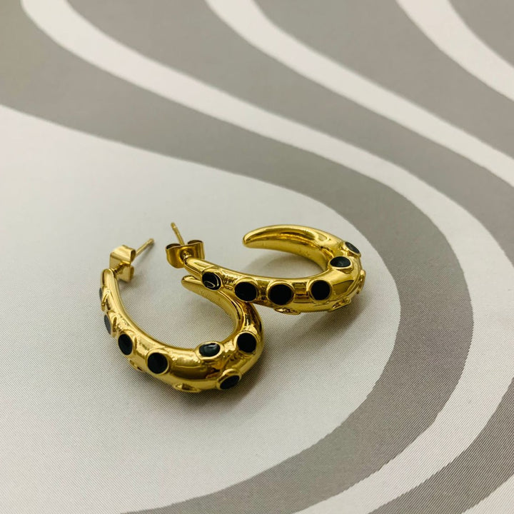 Cascade Brass Hoops Earrings