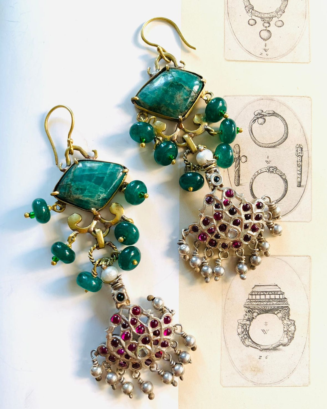 Peacock love Dangler earrings