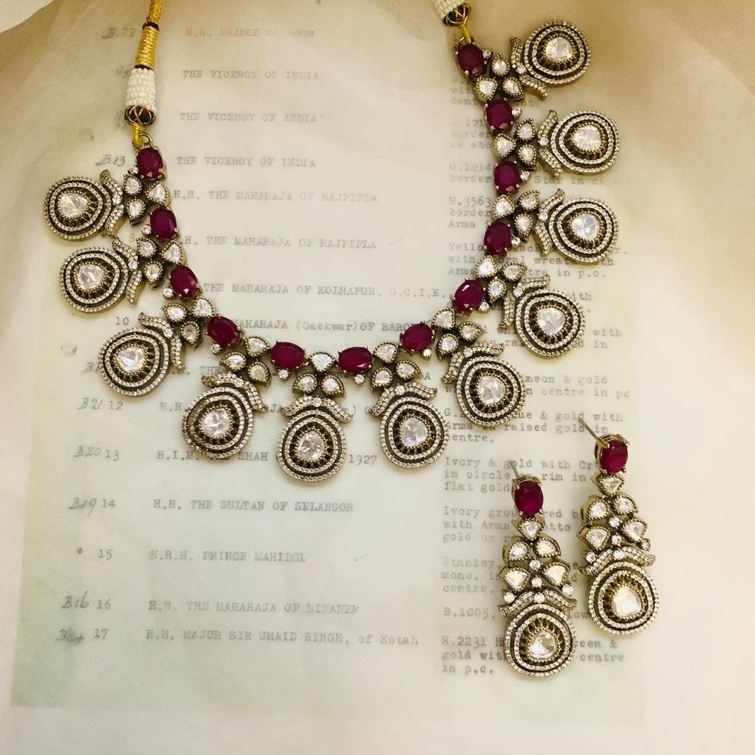 Crimson Snowflake Radiance Necklace Set