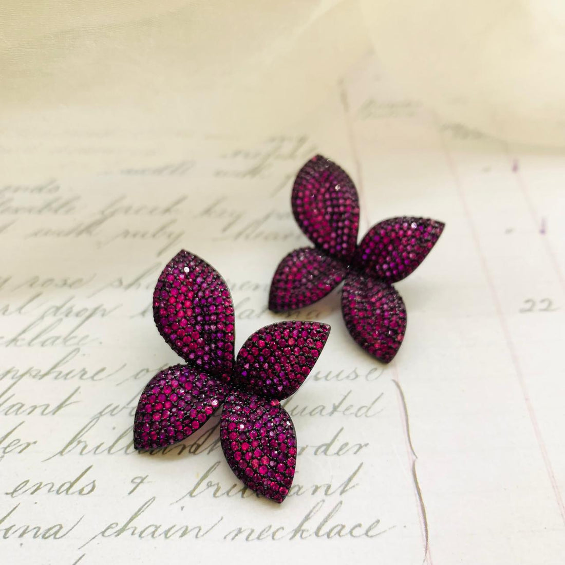 Pink Petal Sparkle Studs