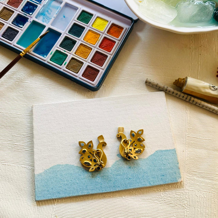 Blue Peacock Studs