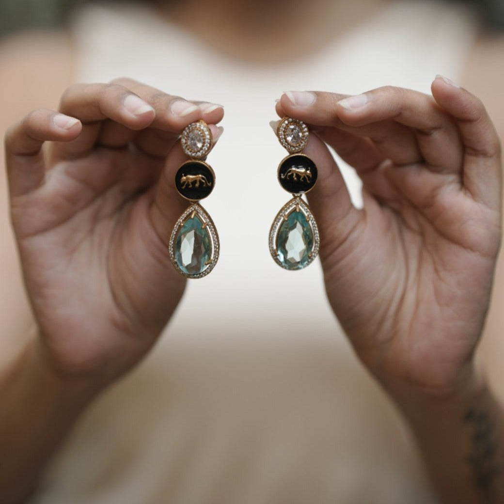 Animal Anatomy Sky Blue Drop Earrings