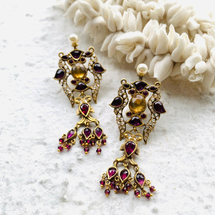 Twin Peacock Elegant Dangler Earrings