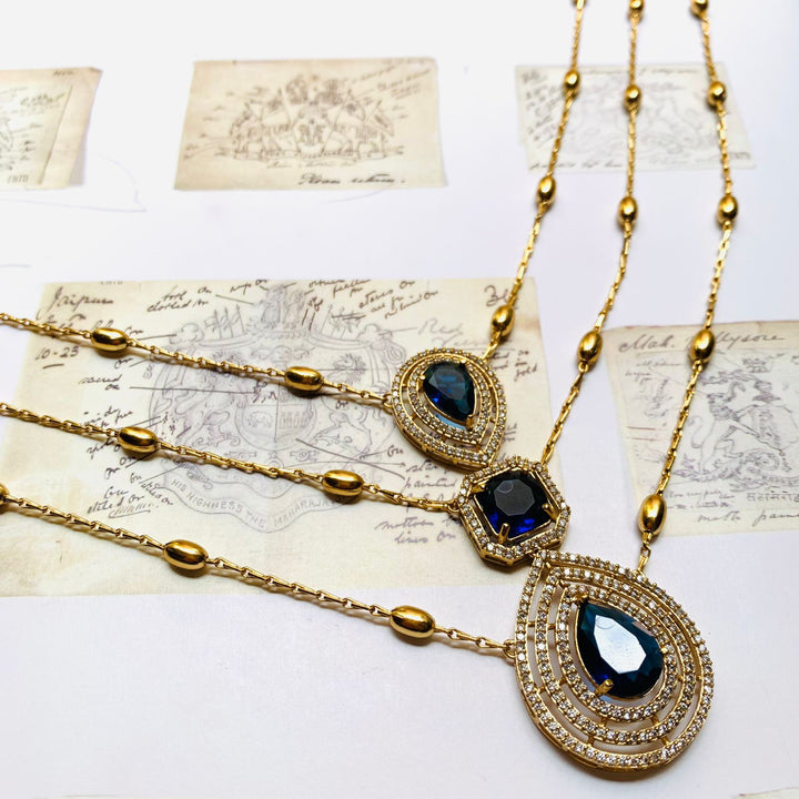 Blue Mystic Glamour Necklace with Earrings