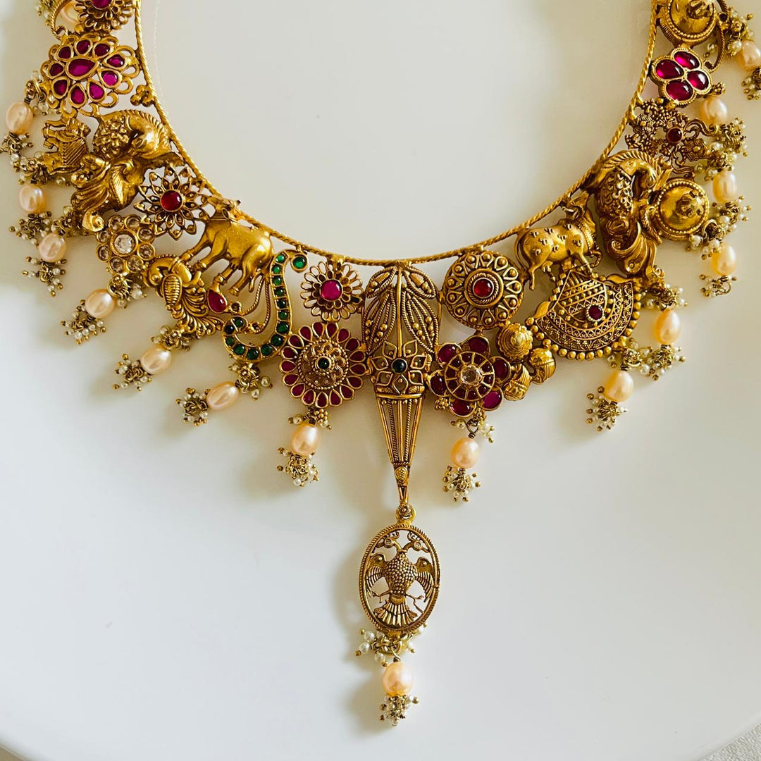 Rajamukhi Silver Necklace