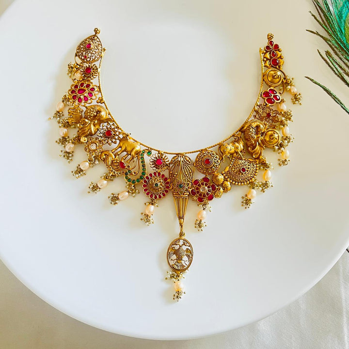 Rajamukhi Silver Necklace