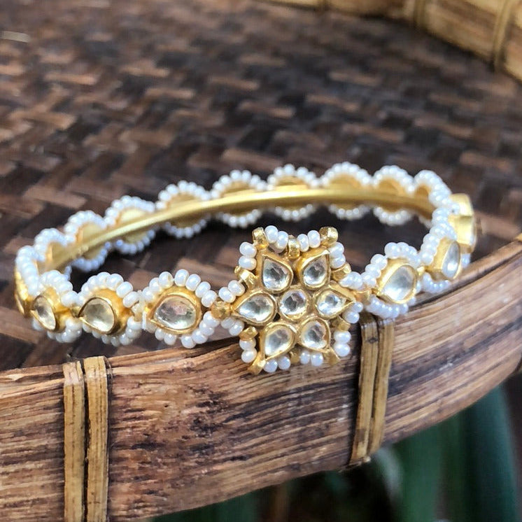 Floral Pearl Lace Kada