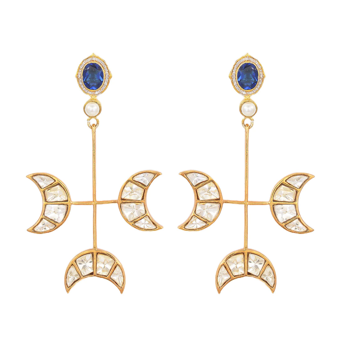 Teen Chand Earrings