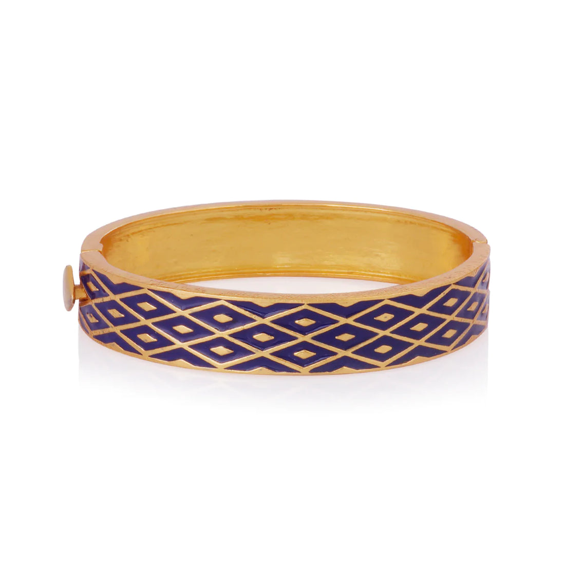 Blue Lattice Enamel Bangle