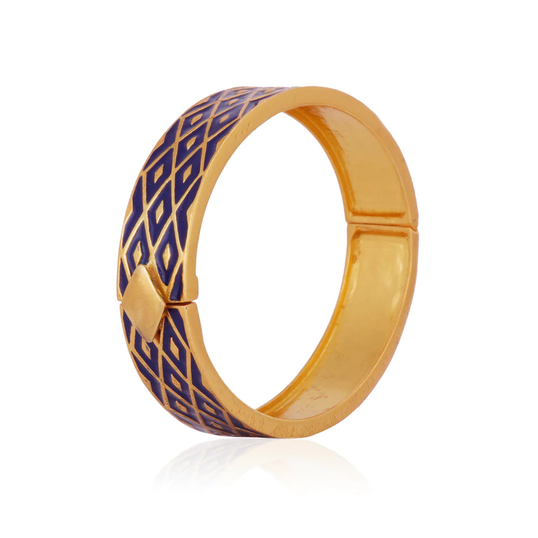 Blue Lattice Enamel Bangle