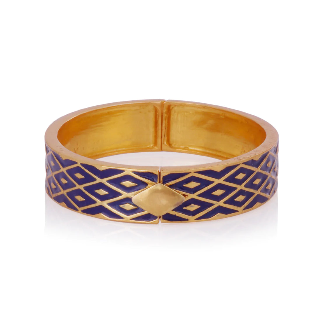 Blue Lattice Enamel Bangle